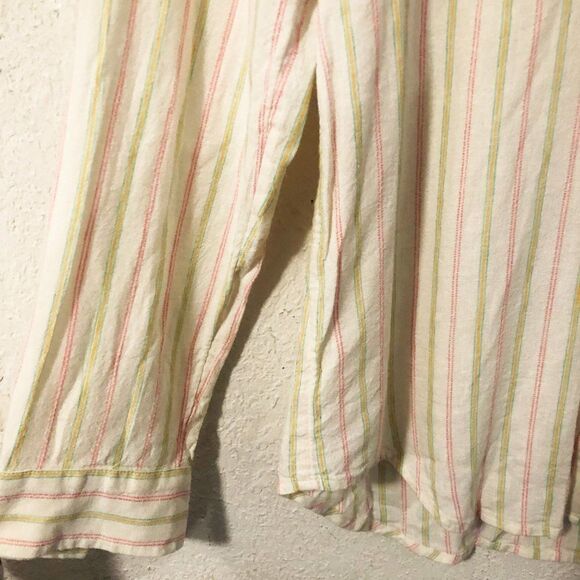 Lucky Brand Classic Fit Cream Striped Linen Button Down Size Small - Picture 4 of 6